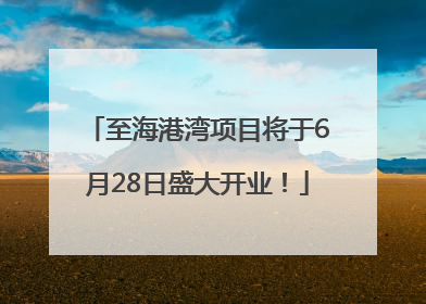 至海港湾项目将于6月28日盛大开业！