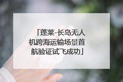 蓬莱-长岛无人机跨海运输场景首航验证试飞成功