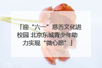 迎“六一”慈善文化进校园 北京东城青少年助力实现“微心愿”