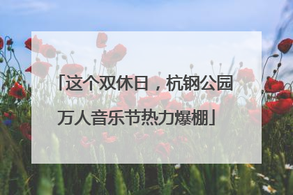 这个双休日，杭钢公园万人音乐节热力爆棚