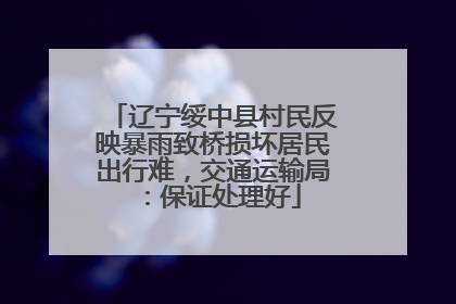 辽宁绥中县村民反映暴雨致桥损坏居民出行难，交通运输局：保证处理好