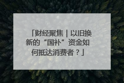 财经聚焦｜以旧换新的“国补”资金如何抵达消费者？