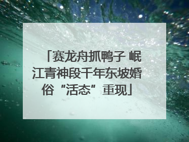 赛龙舟抓鸭子 岷江青神段千年东坡婚俗“活态”重现