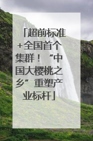 超前标准+全国首个集群！“中国大樱桃之乡”重塑产业标杆
