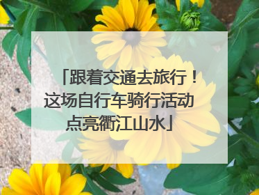 跟着交通去旅行！这场自行车骑行活动点亮衢江山水