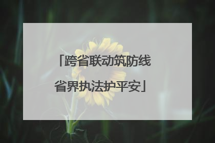 跨省联动筑防线 省界执法护平安