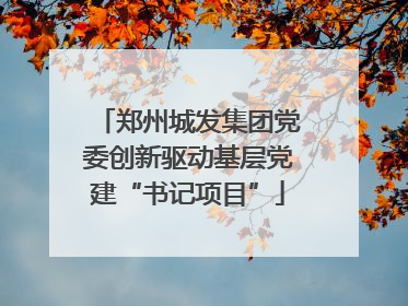 郑州城发集团党委创新驱动基层党建“书记项目”
