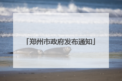 郑州市政府发布通知