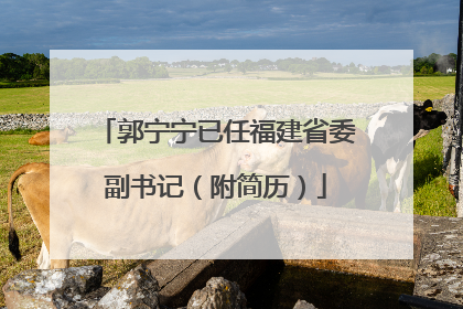 郭宁宁已任福建省委副书记（附简历）