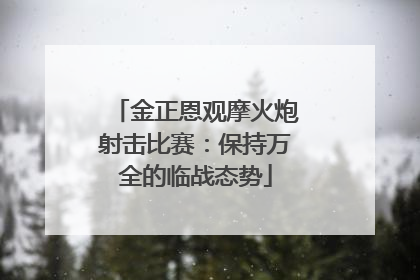 金正恩观摩火炮射击比赛：保持万全的临战态势