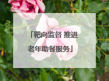 靶向监督 推进老年助餐服务
