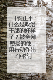 钧正平：什么是政治干部的好样子？被全网赞扬的他，用行动作出了回答