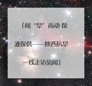 闻“旱”而动 保灌保供——陕西抗旱一线走访见闻