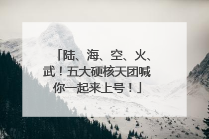 陆、海、空、火、武！五大硬核天团喊你一起来上号！