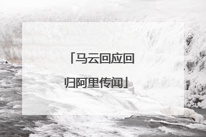 马云回应回归阿里传闻