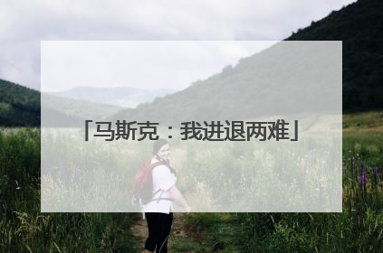 马斯克：我进退两难