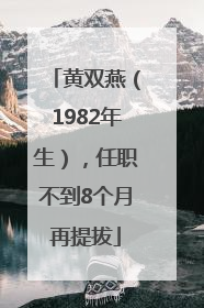 黄双燕（1982年生），任职不到8个月再提拔