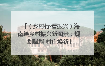 （乡村行·看振兴）海南绘乡村振兴新图景：规划赋能 村庄焕新