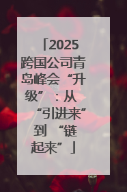 2025跨国公司青岛峰会“升级”：从 “引进来” 到 “链起来”