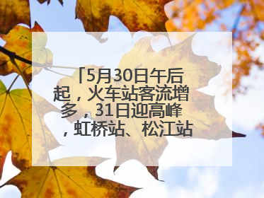 5月30日午后起，火车站客流增多，31日迎高峰，虹桥站、松江站有儿童节和端午亲子活动