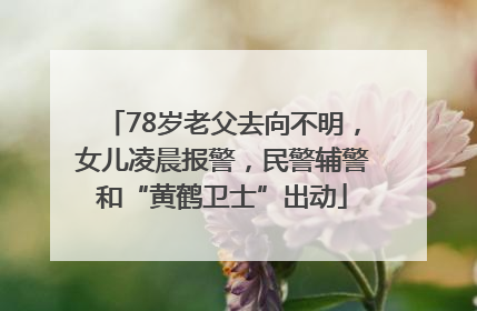 78岁老父去向不明，女儿凌晨报警，民警辅警和“黄鹤卫士”出动