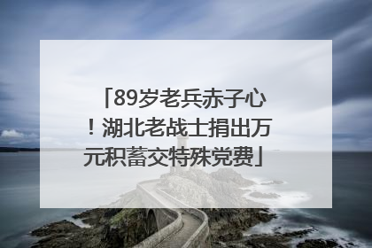89岁老兵赤子心！湖北老战士捐出万元积蓄交特殊党费